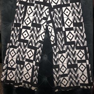 Black & White Abstract Print Palazzo Pant Elastic
